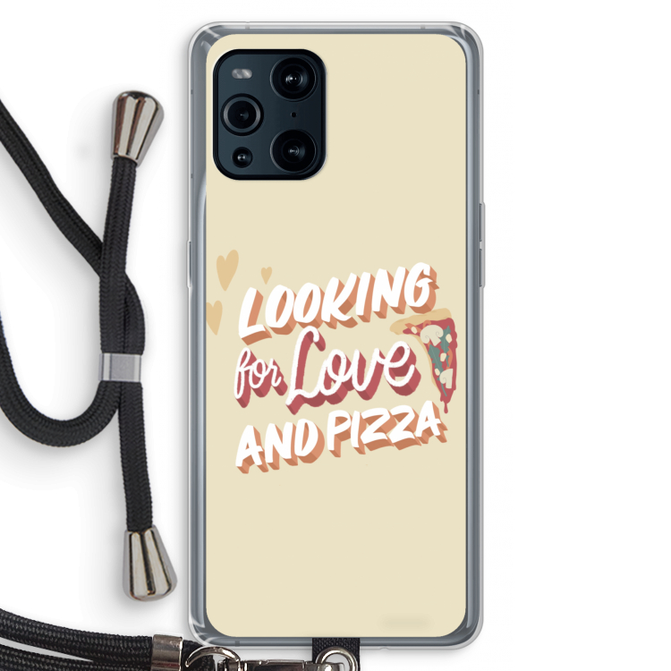 Pizza is the answer: Oppo Find X3 Transparant Hoesje met koord