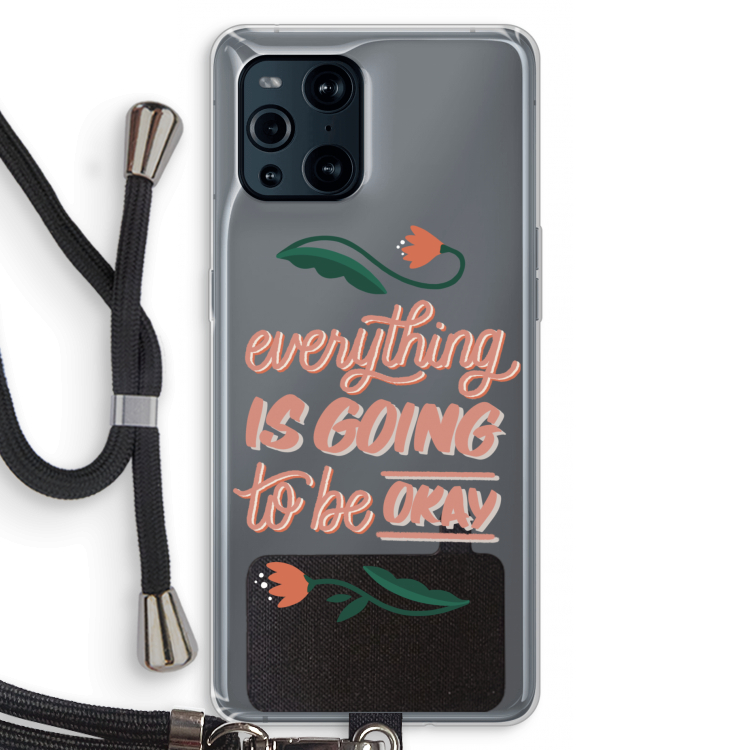 Optimistic flower girl: Oppo Find X3 Transparant Hoesje met koord