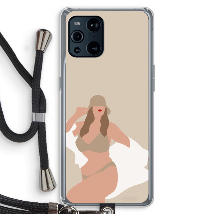 One of a kind: Oppo Find X3 Transparant Hoesje met koord