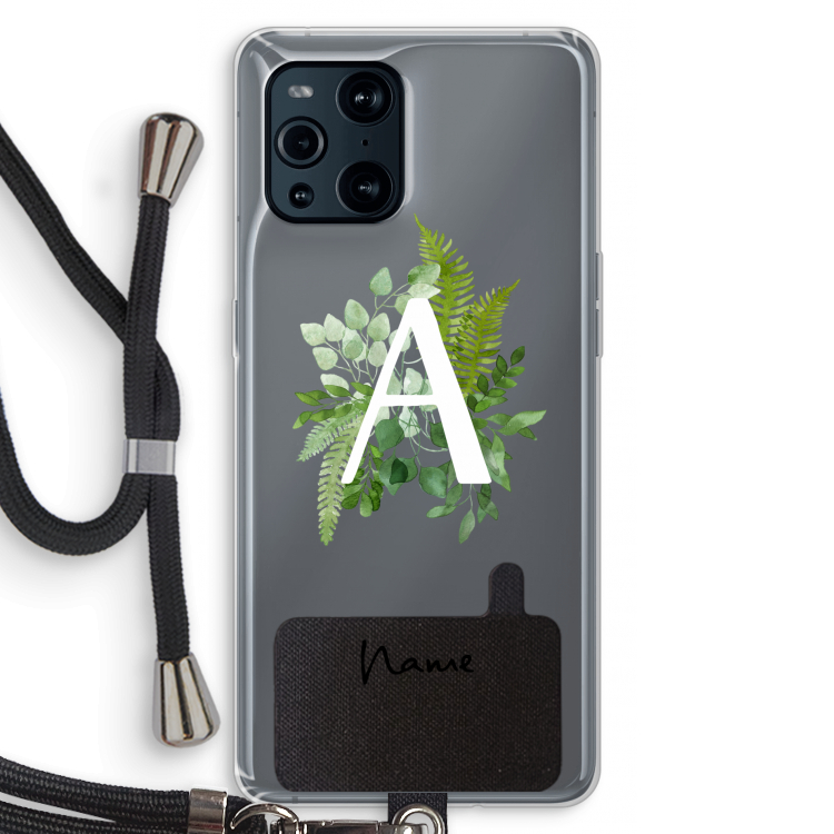 Green Brush: Oppo Find X3 Transparant Hoesje met koord