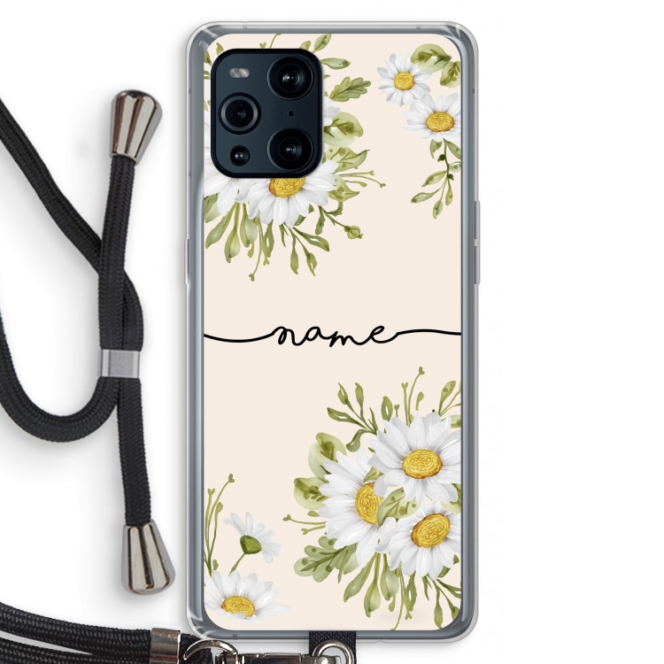 Daisies: Oppo Find X3 Transparant Hoesje met koord