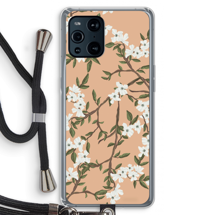 Blossoming spring: Oppo Find X3 Transparant Hoesje met koord