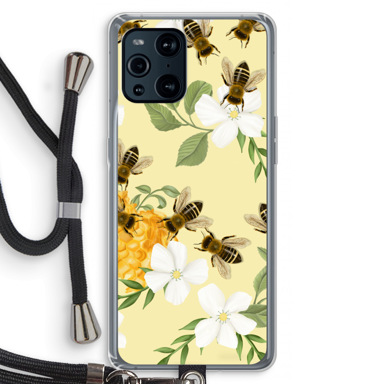 No flowers without bees: Oppo Find X3 Transparant Hoesje met koord