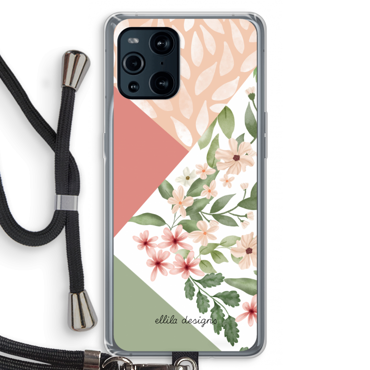 Sweet heaven geometrics: Oppo Find X3 Transparant Hoesje met koord