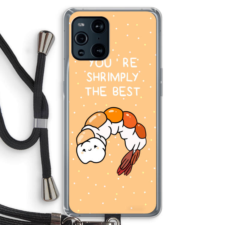 You're Shrimply The Best: Oppo Find X3 Transparant Hoesje met koord