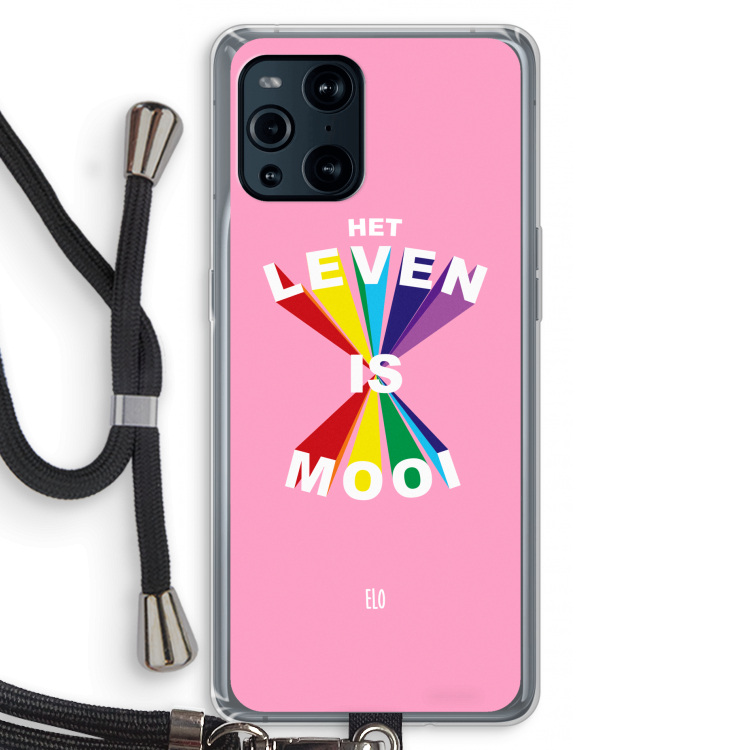Het Leven Is Mooi: Oppo Find X3 Transparant Hoesje met koord