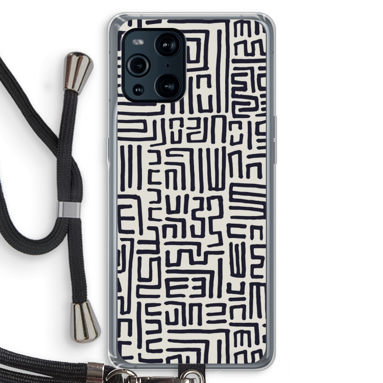 Moroccan Print: Oppo Find X3 Transparant Hoesje met koord