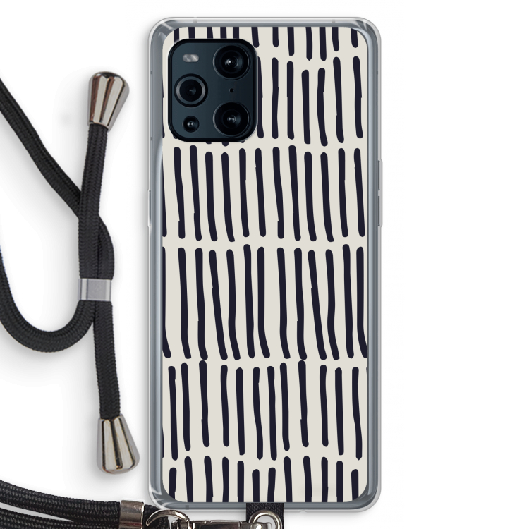 Moroccan stripes: Oppo Find X3 Transparant Hoesje met koord