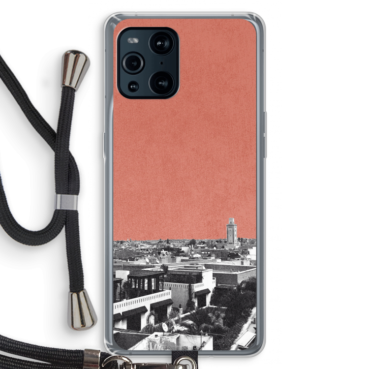 Marrakech Skyline : Oppo Find X3 Transparant Hoesje met koord