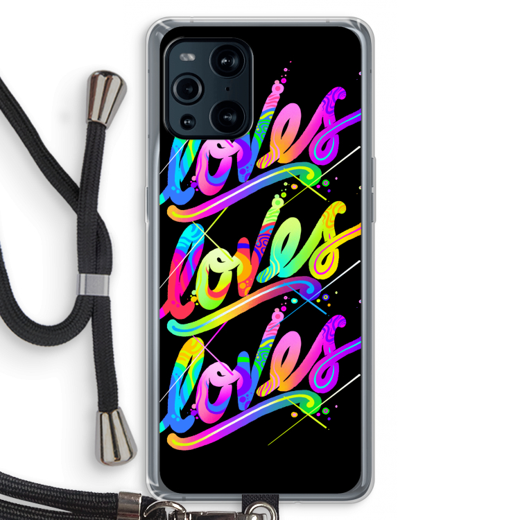 Loves: Oppo Find X3 Transparant Hoesje met koord