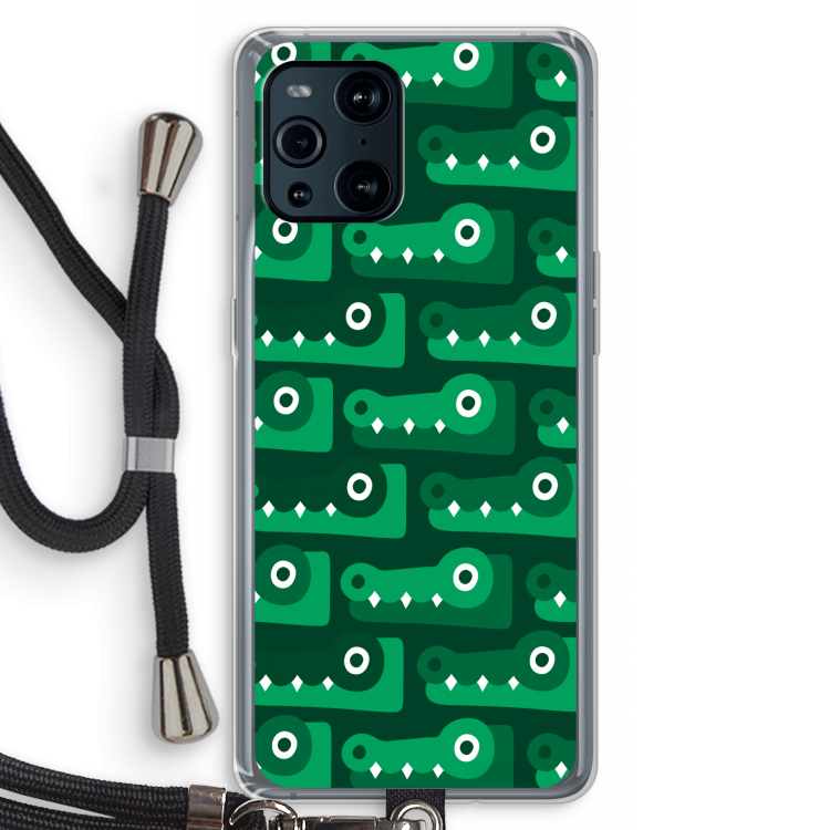Crocs: Oppo Find X3 Transparant Hoesje met koord
