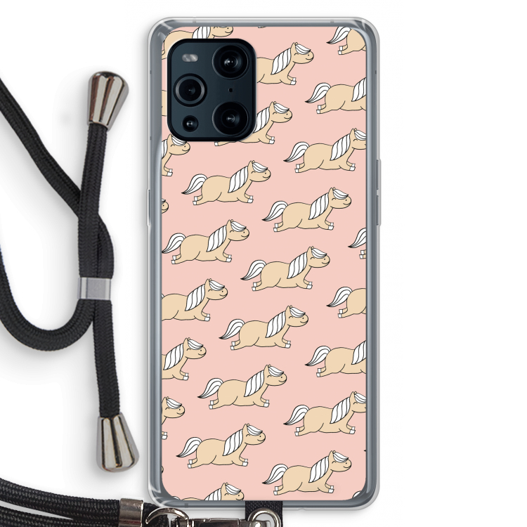 Ponys: Oppo Find X3 Transparant Hoesje met koord
