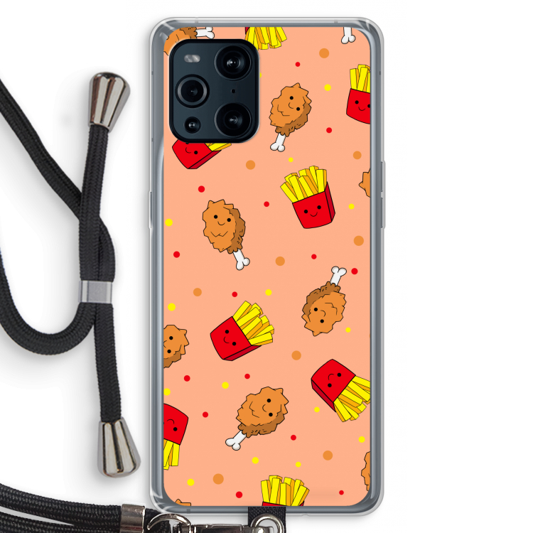 Chicken 'n Fries: Oppo Find X3 Transparant Hoesje met koord