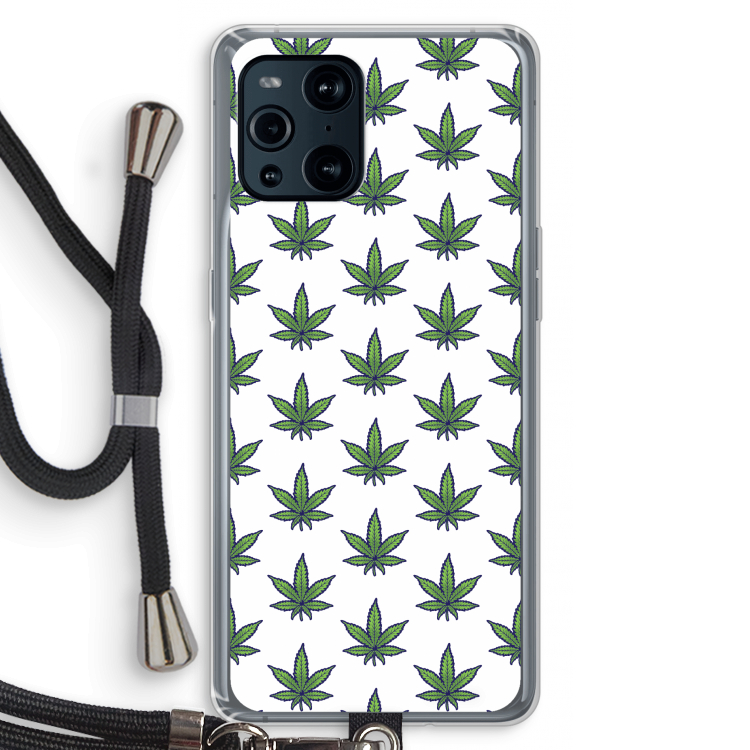 Weed: Oppo Find X3 Transparant Hoesje met koord