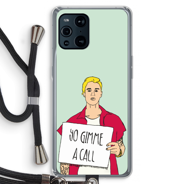 Gimme a call: Oppo Find X3 Transparant Hoesje met koord