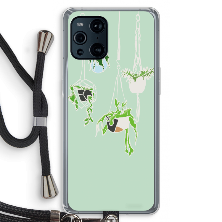 Hang In There: Oppo Find X3 Transparant Hoesje met koord