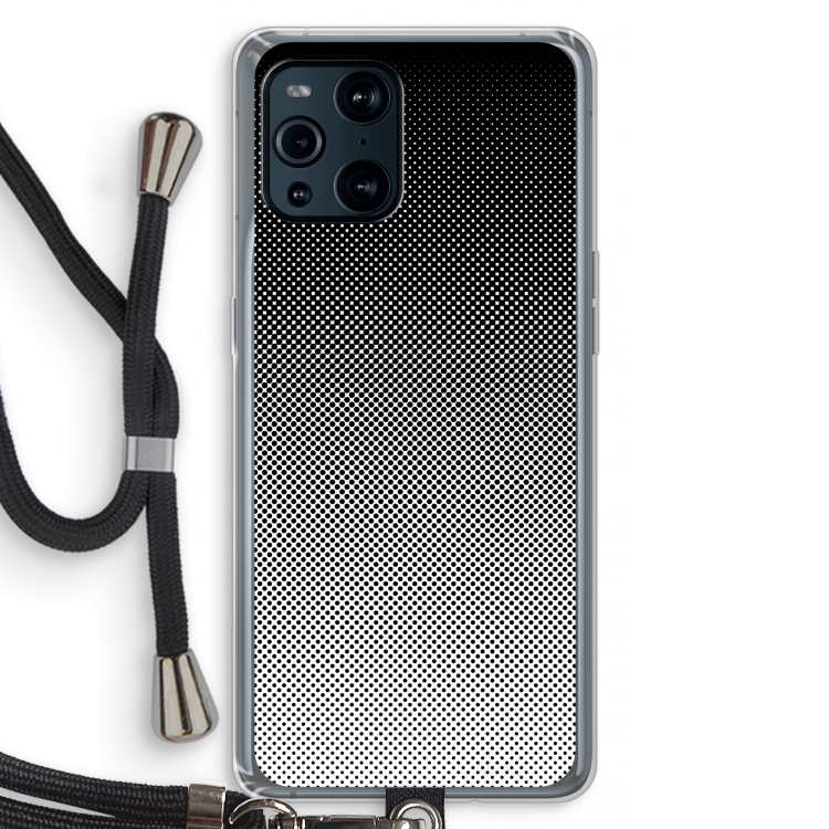 Musketon Halftone: Oppo Find X3 Transparant Hoesje met koord
