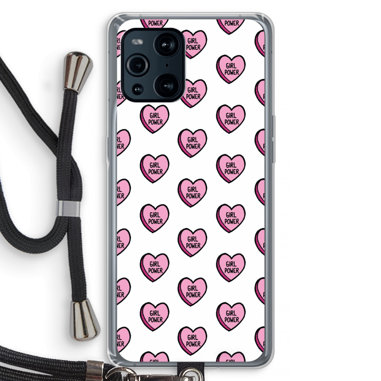 GIRL POWER: Oppo Find X3 Transparant Hoesje met koord