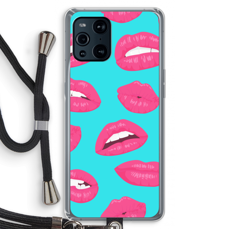 Bite my lip: Oppo Find X3 Transparant Hoesje met koord