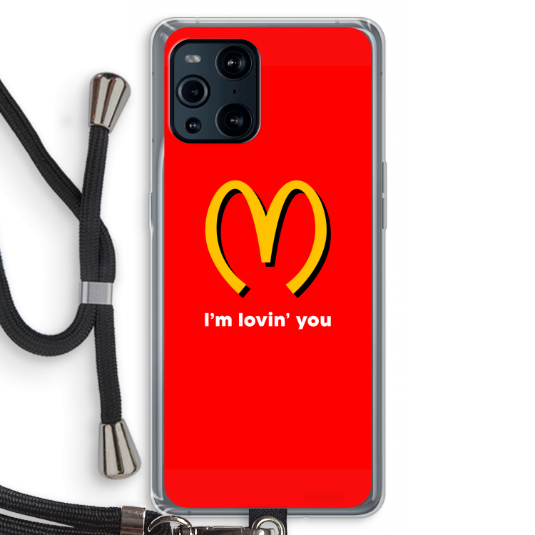 I'm lovin' you: Oppo Find X3 Transparant Hoesje met koord