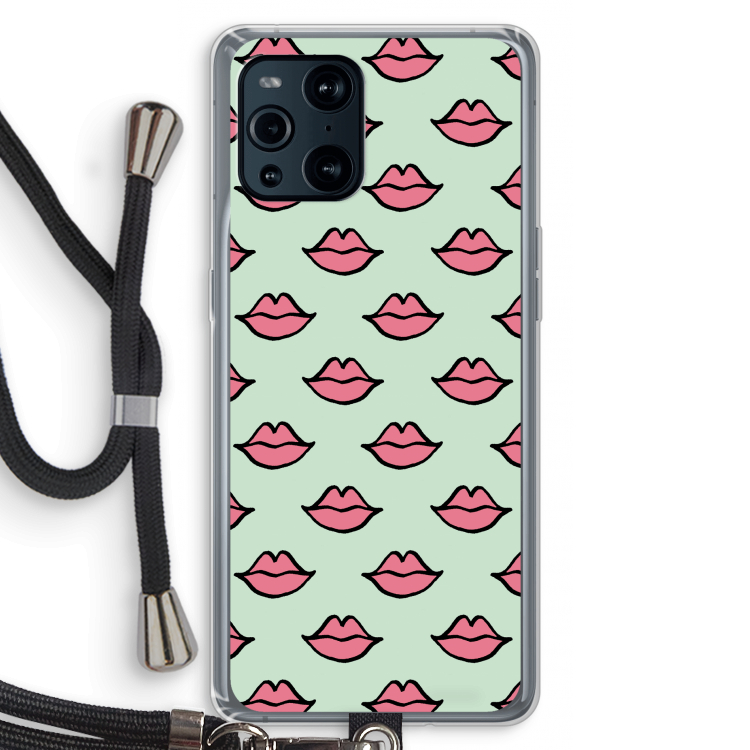 Lipjes: Oppo Find X3 Transparant Hoesje met koord