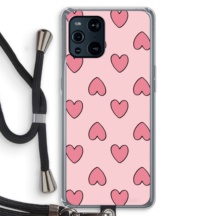 Ondersteboven verliefd: Oppo Find X3 Transparant Hoesje met koord