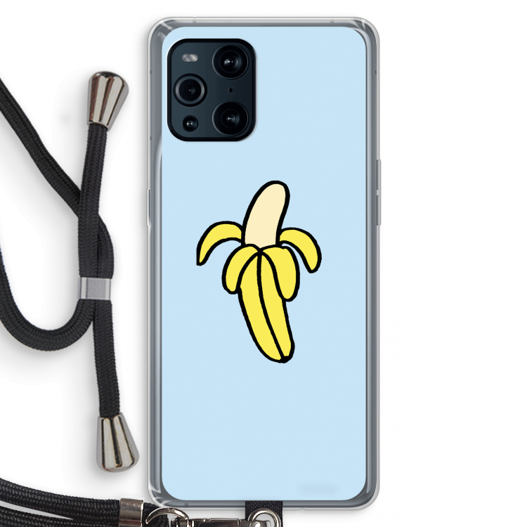 Banana: Oppo Find X3 Transparant Hoesje met koord