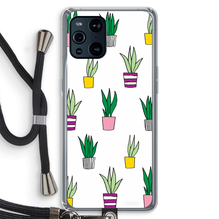 Sanseveria: Oppo Find X3 Transparant Hoesje met koord