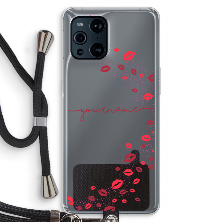Kusjes: Oppo Find X3 Transparant Hoesje met koord