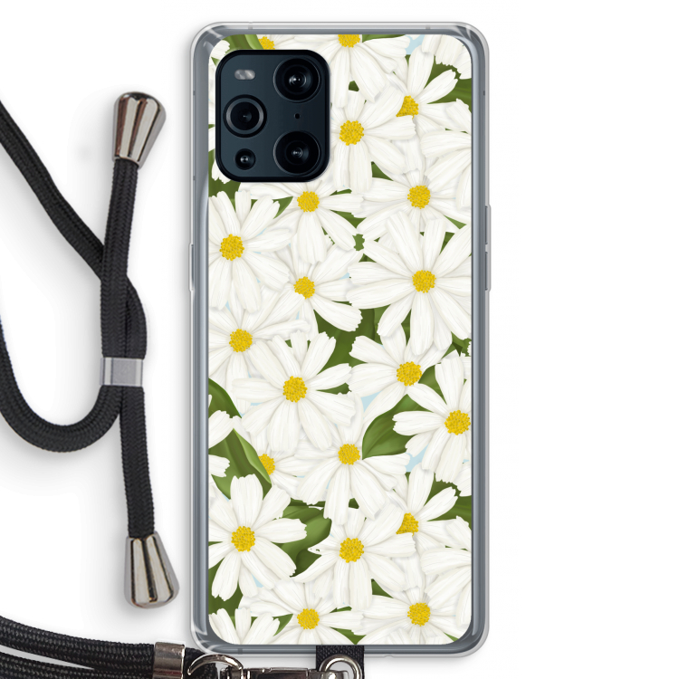 Summer Daisies: Oppo Find X3 Transparant Hoesje met koord
