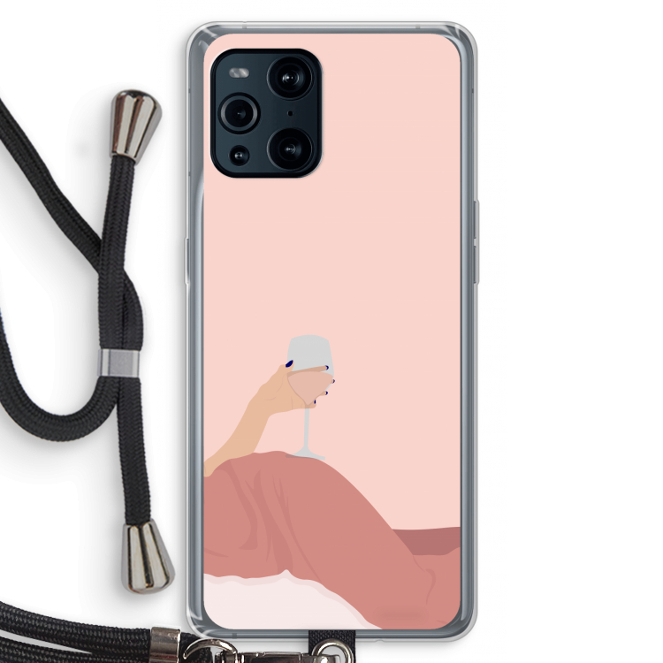 Wine: Oppo Find X3 Transparant Hoesje met koord