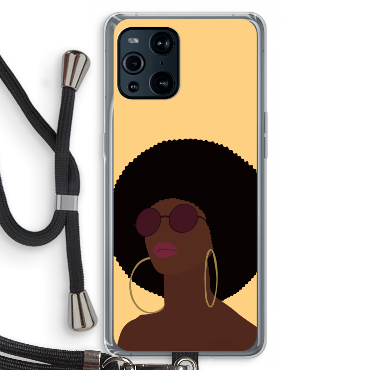 Golden hour: Oppo Find X3 Transparant Hoesje met koord