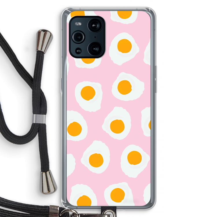 Dancing eggs: Oppo Find X3 Transparant Hoesje met koord