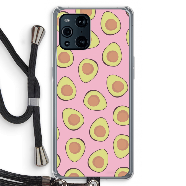 Dancing avocados: Oppo Find X3 Transparant Hoesje met koord