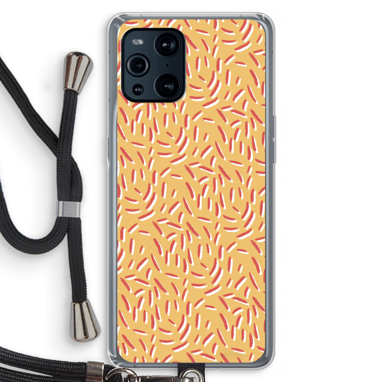 Camouflage: Oppo Find X3 Transparant Hoesje met koord