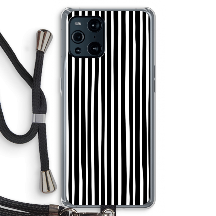 Stripes: Oppo Find X3 Transparant Hoesje met koord