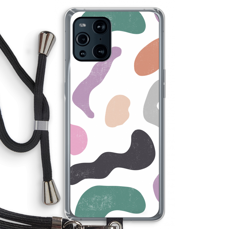 Memphis Shapes: Oppo Find X3 Transparant Hoesje met koord