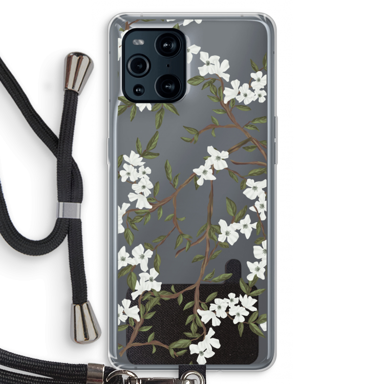 Blossoming spring: Oppo Find X3 Transparant Hoesje met koord