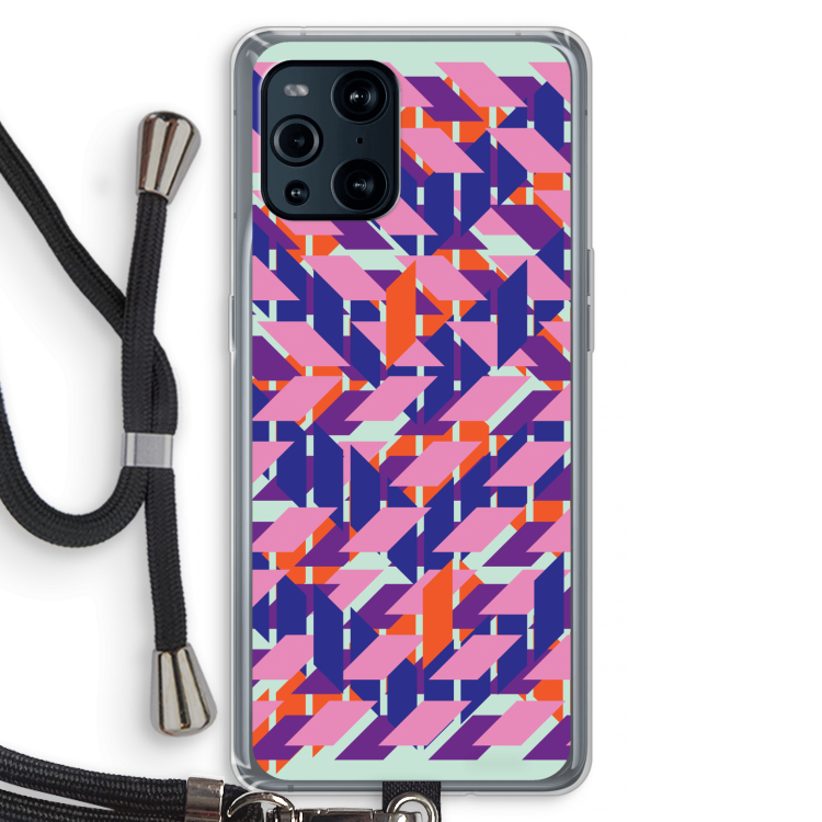 Skew Blush 3: Oppo Find X3 Transparant Hoesje met koord
