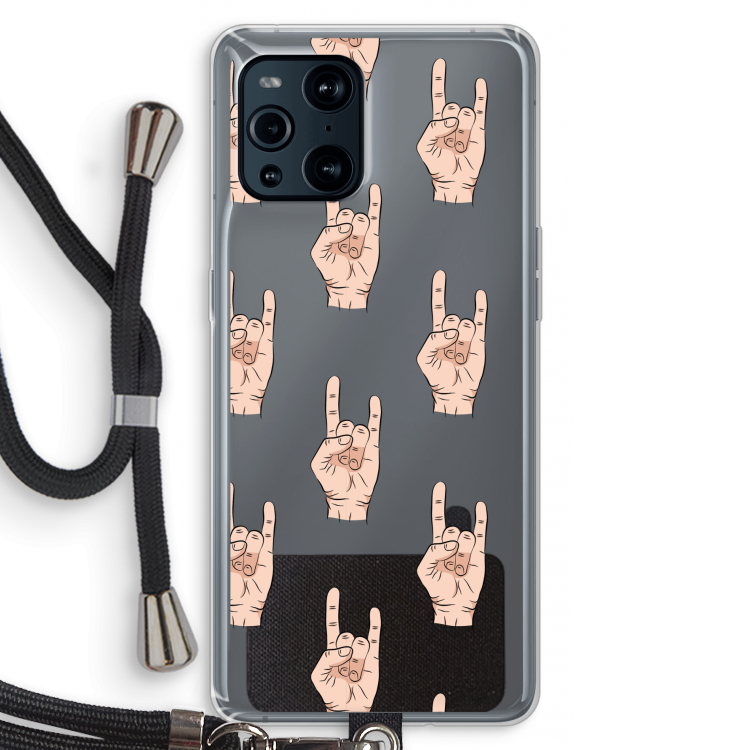 Rock: Oppo Find X3 Transparant Hoesje met koord