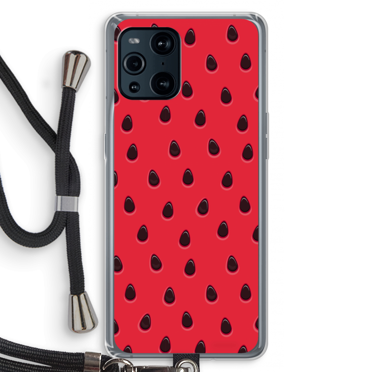 Watermelon: Oppo Find X3 Transparant Hoesje met koord