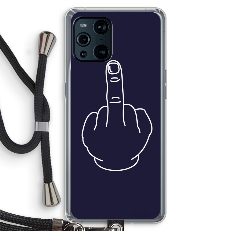F**k U: Oppo Find X3 Transparant Hoesje met koord