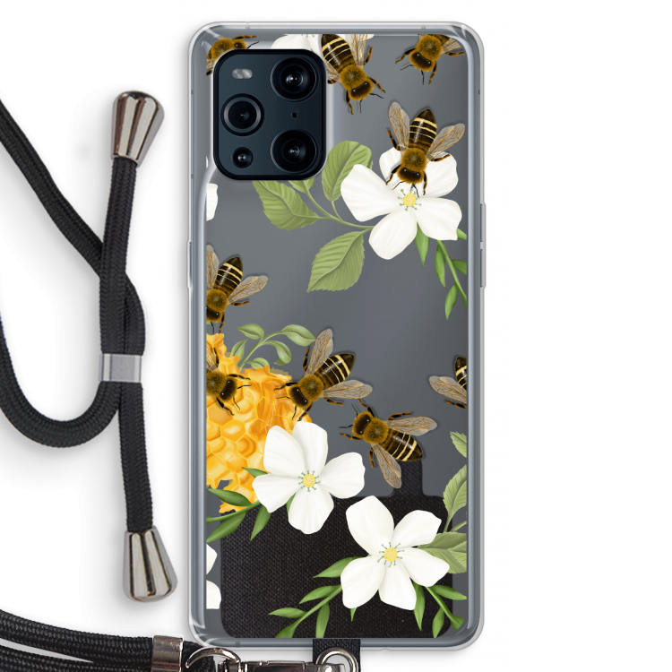No flowers without bees: Oppo Find X3 Transparant Hoesje met koord