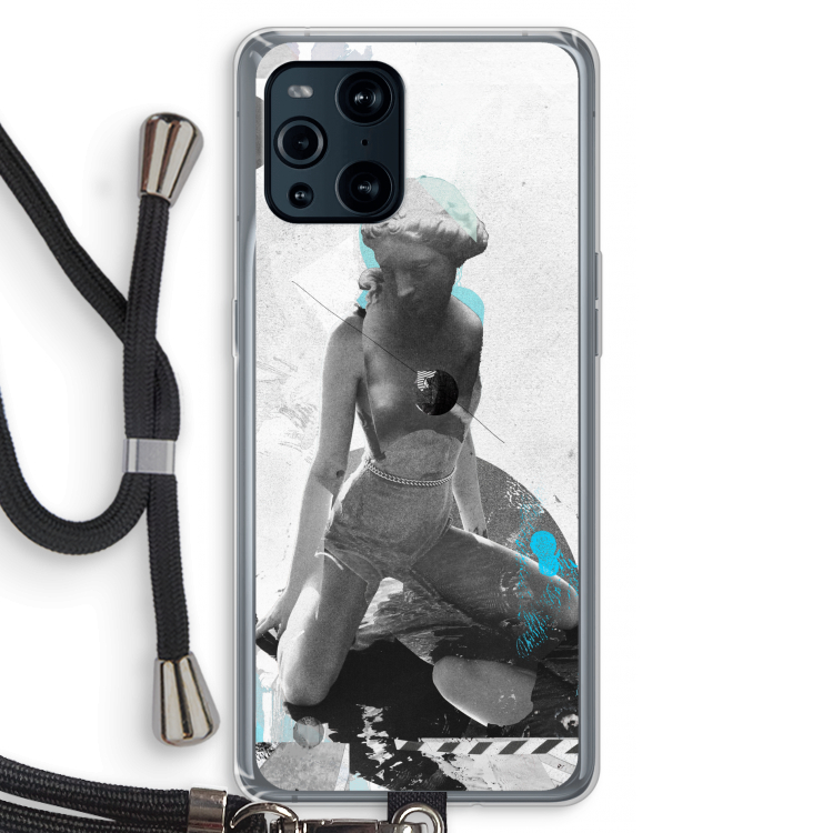 I will not feel a thing: Oppo Find X3 Transparant Hoesje met koord