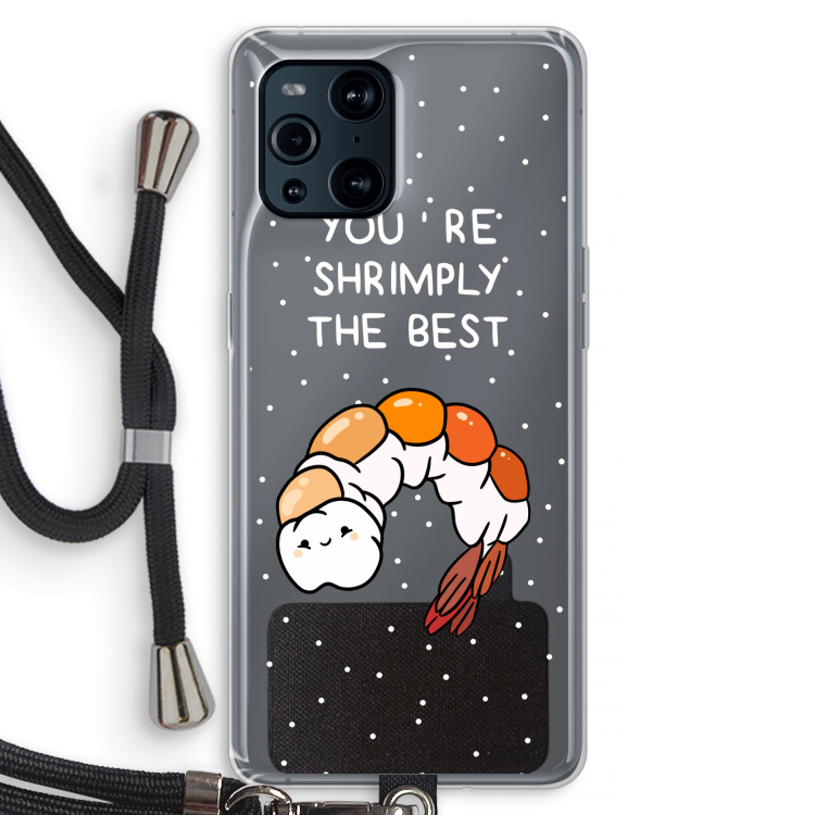 You're Shrimply The Best: Oppo Find X3 Transparant Hoesje met koord