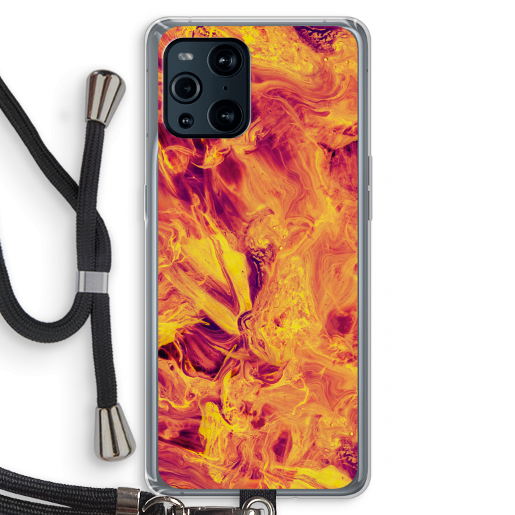 Eternal Fire: Oppo Find X3 Transparant Hoesje met koord