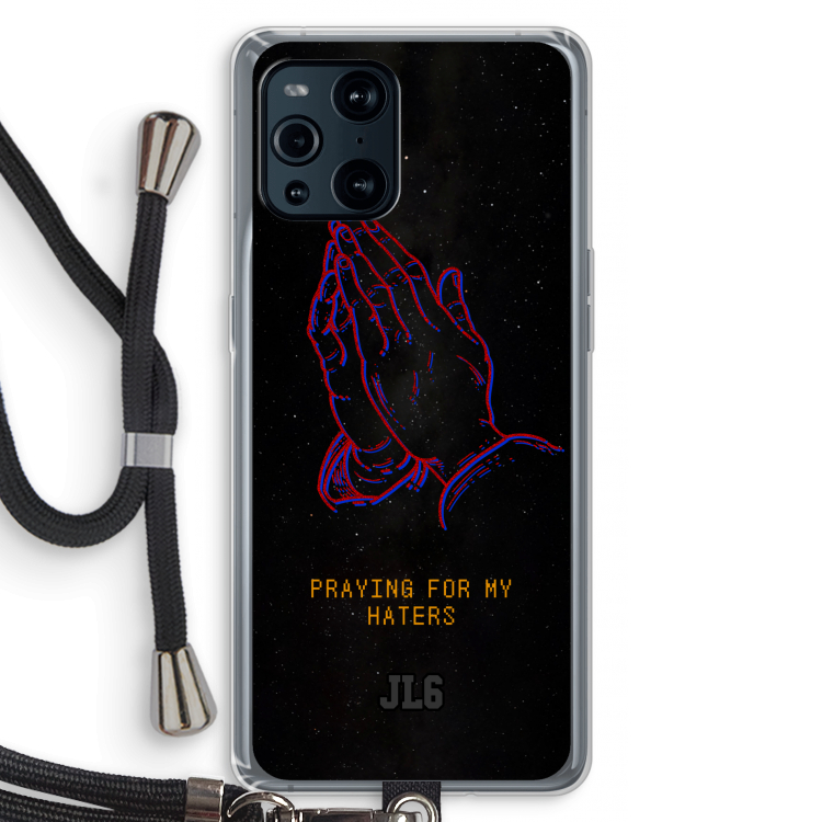 Praying For My Haters: Oppo Find X3 Transparant Hoesje met koord