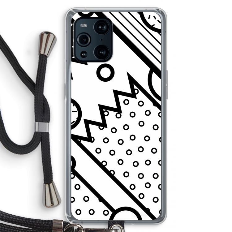 Pop Art #4: Oppo Find X3 Transparant Hoesje met koord