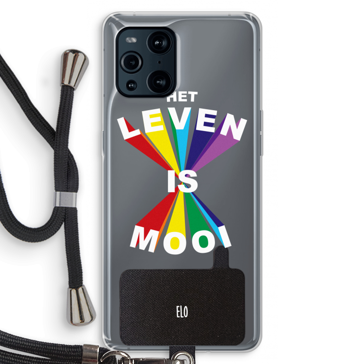 Het Leven Is Mooi: Oppo Find X3 Transparant Hoesje met koord
