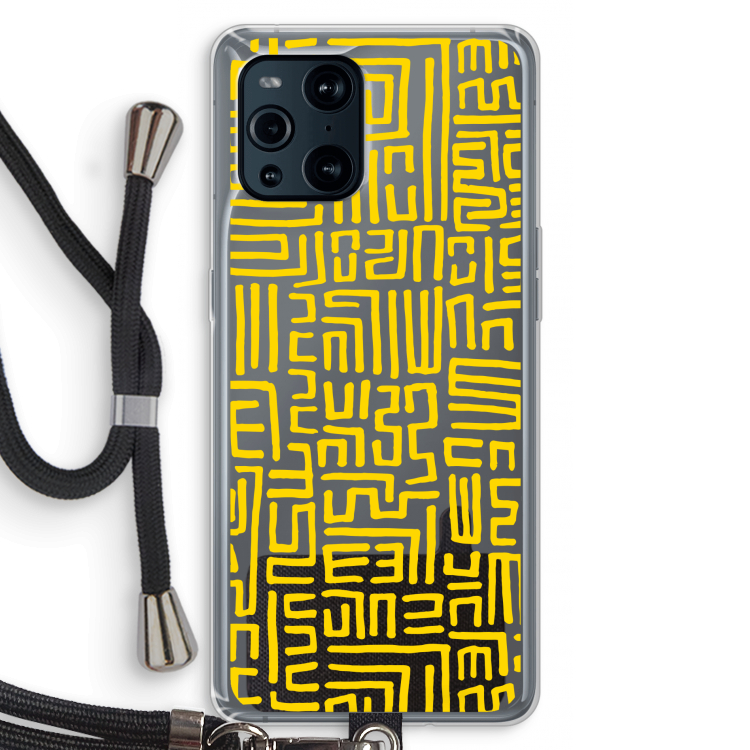 Majorelle Blue Print: Oppo Find X3 Transparant Hoesje met koord